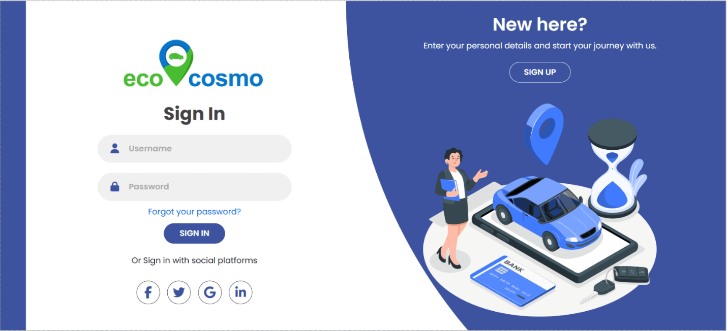 EcoCosmo Login Page